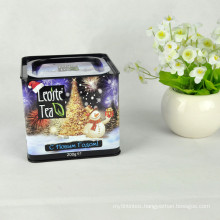 Chinese Green Tea Tin, Square Black Tea Tin, Airtight Tea Tin